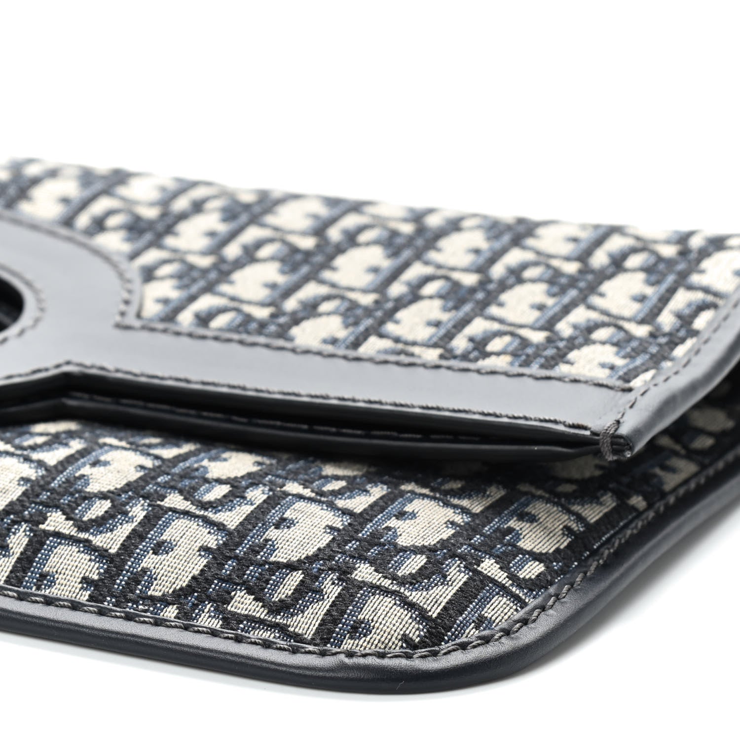 Christian Dior Oblique Fold Over Clutch Blue 8 of 10