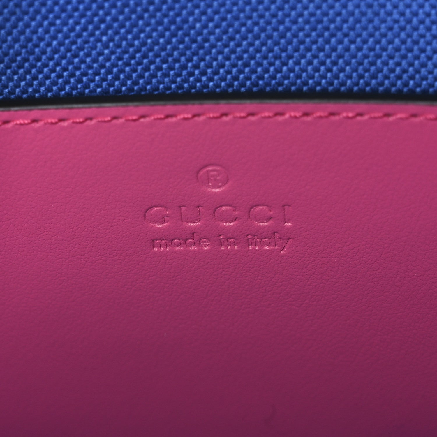Gucci Calfskin GG Tennis Bi-Color Embossed Mini Duffle Bag Modern Fucsia Modern Blue 6 of 10
