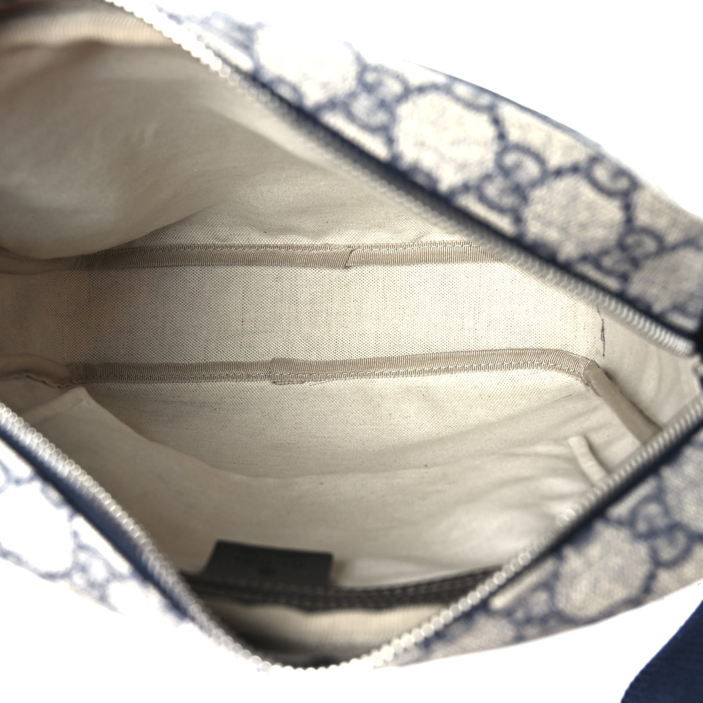 GG Plus Monogram Selleria Calfskin Medium Messenger Bag Beige Blue