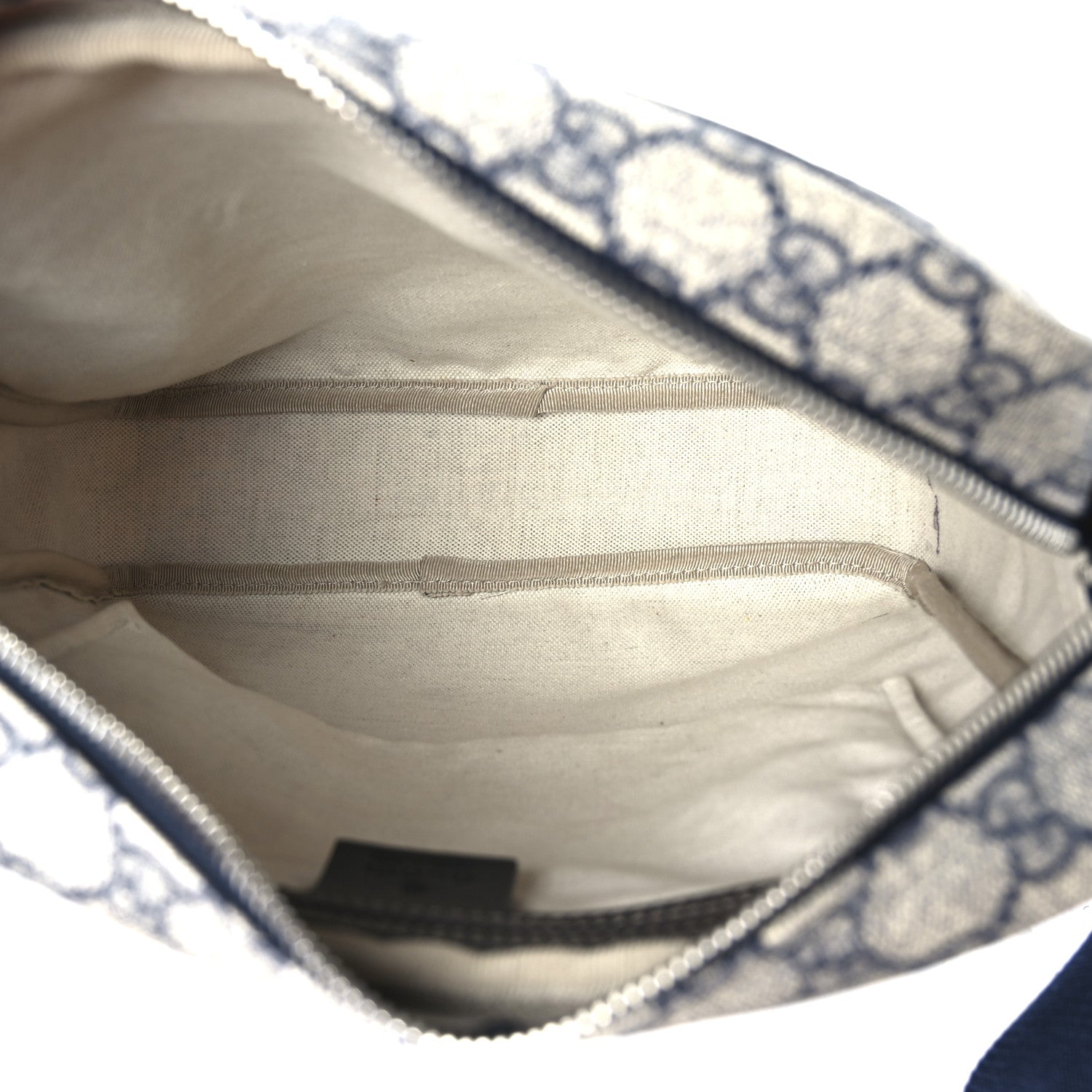 Gucci GG Plus Monogram Selleria Calfskin Medium Messenger Bag Beige Blue 5 of 11