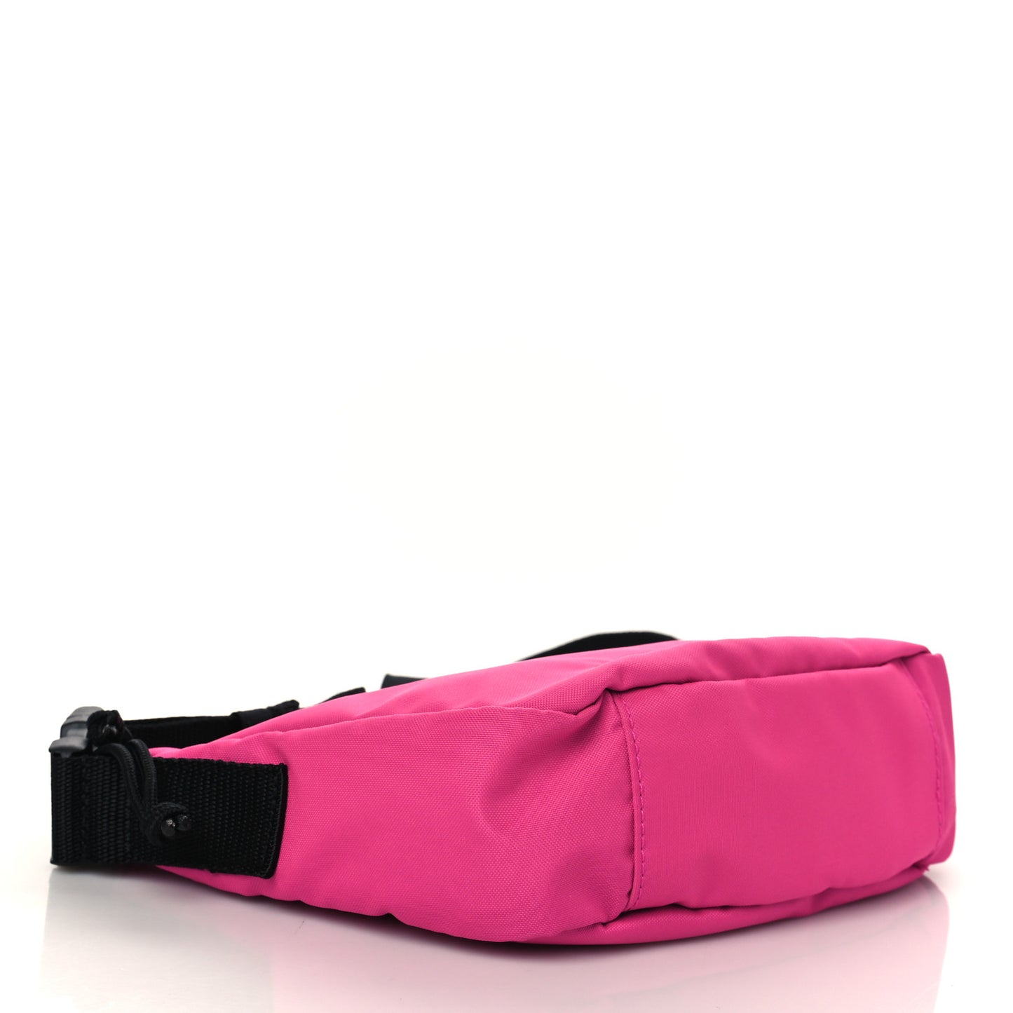 Recycled Sport Nylon Logo Embroidered Wheel Sling Bag Fluo Pink Black