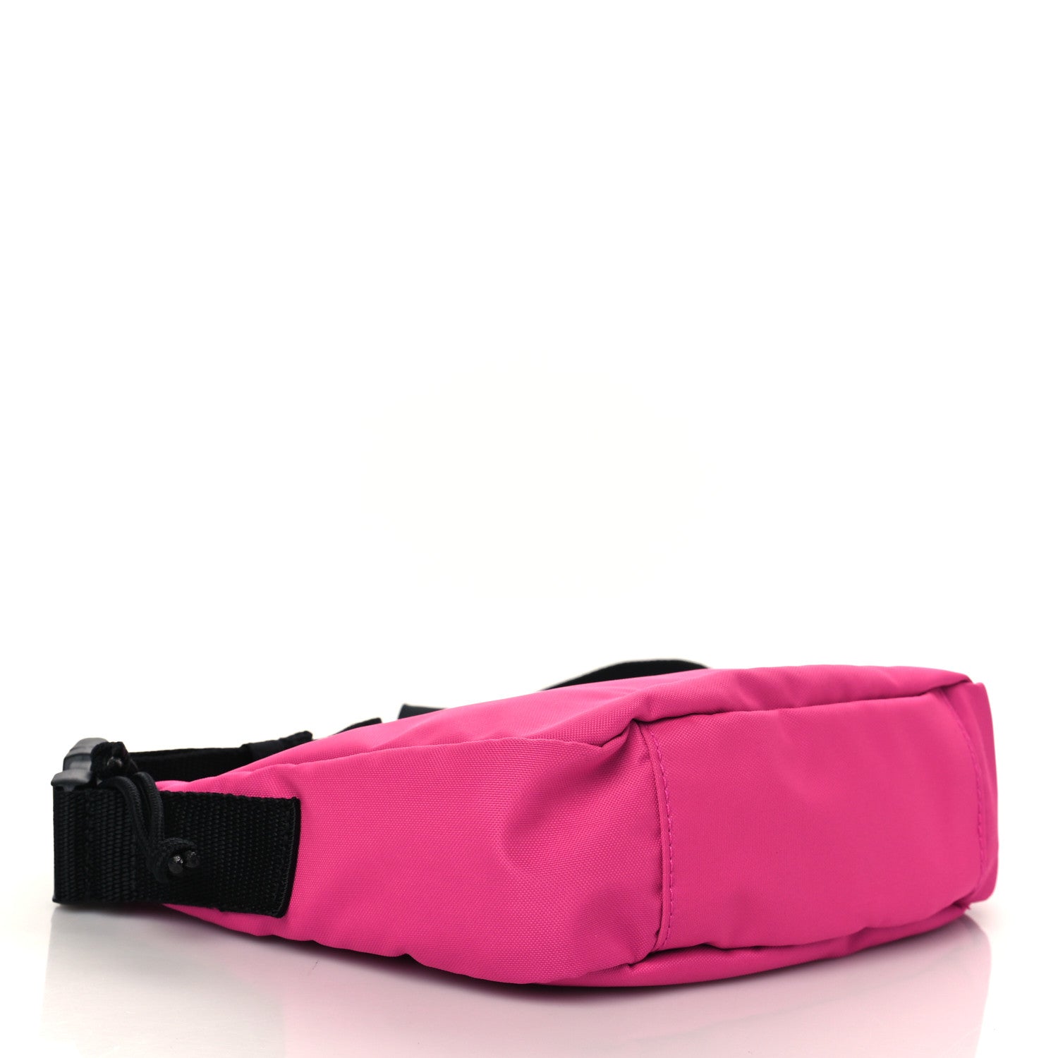 Balenciaga Recycled Sport Nylon Logo Embroidered Wheel Sling Bag Fluo Pink Black 4 of 5
