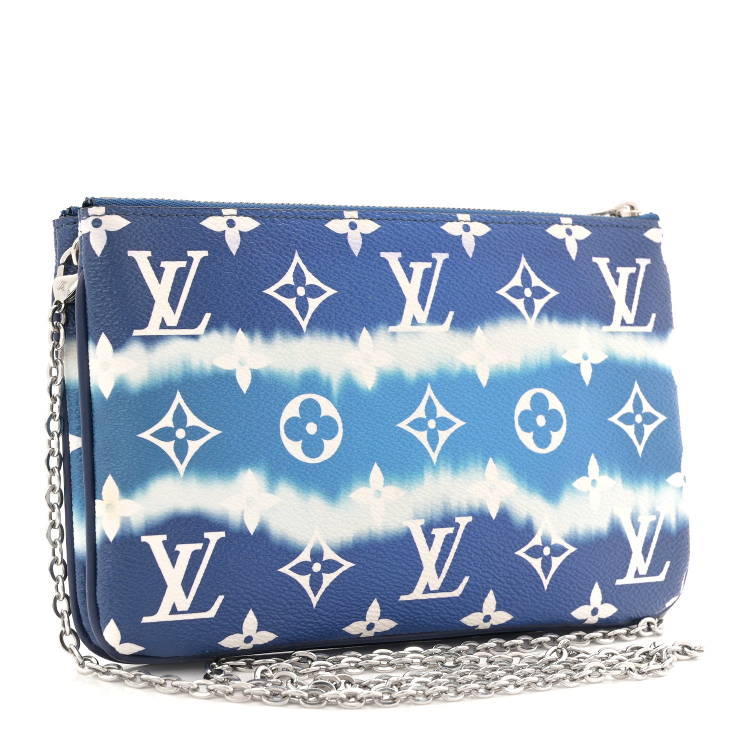 Louis Vuitton Monogram Giant Escale Double Zip Pochette Blue 3 of 10