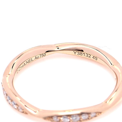 Chanel 18K Rose Gold Diamond Camellia Band Ring 49 4.75 7 of 8