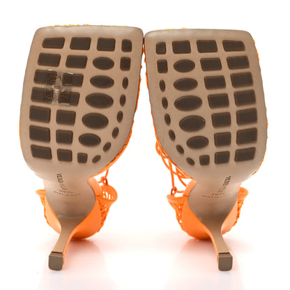 Bottega Veneta Mesh Nappa Stretch Ankle Tie Sandals 38.5 Tangerine 6 of 8