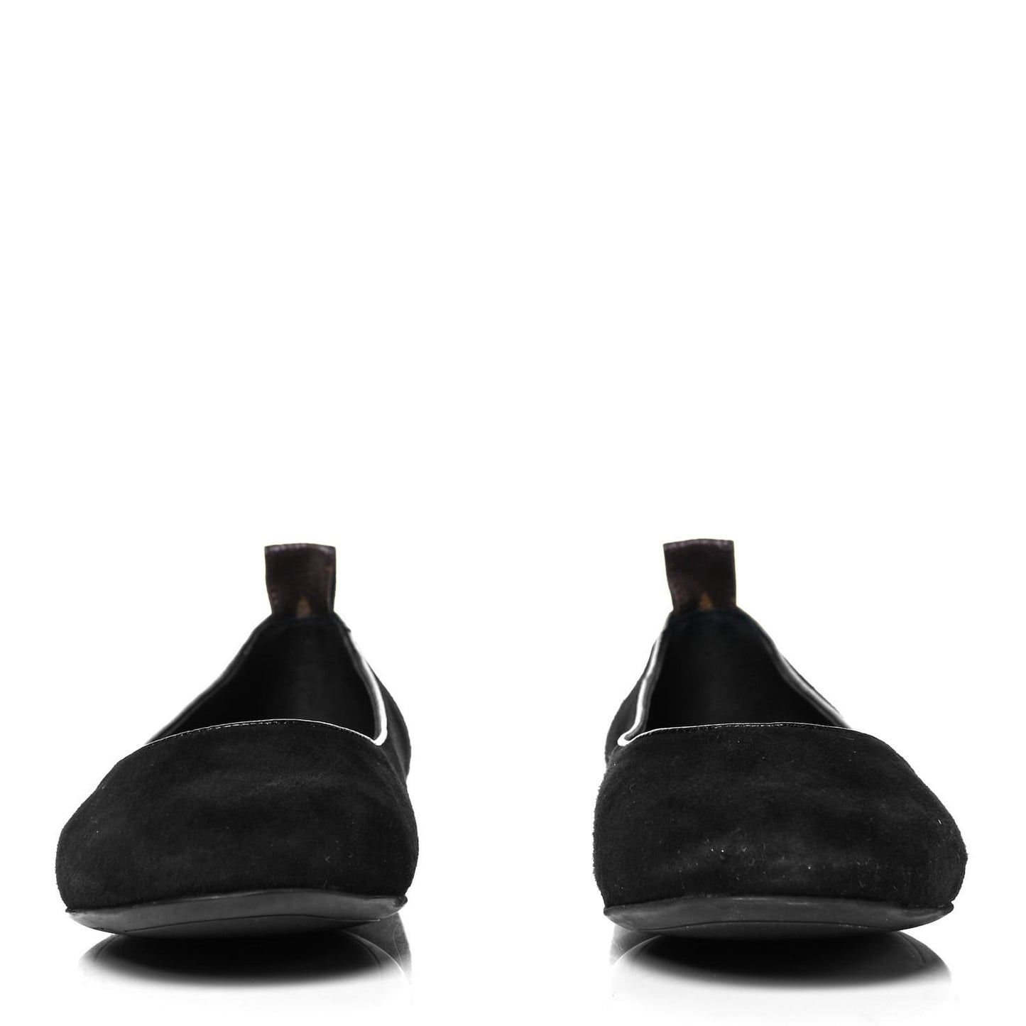 Suede Monogram Uniformes Ballet Flats 38.5 Black