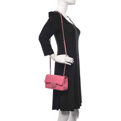 Chanel Lambskin Quilted Mini Rectangular Flap Dark Pink 2 of 12