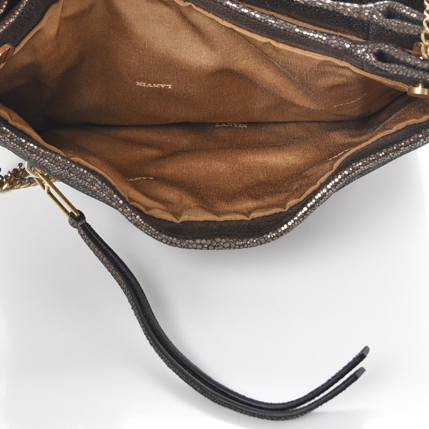 Metallic Lambskin Medium Sugar Flap Shoulder Bag Bronze