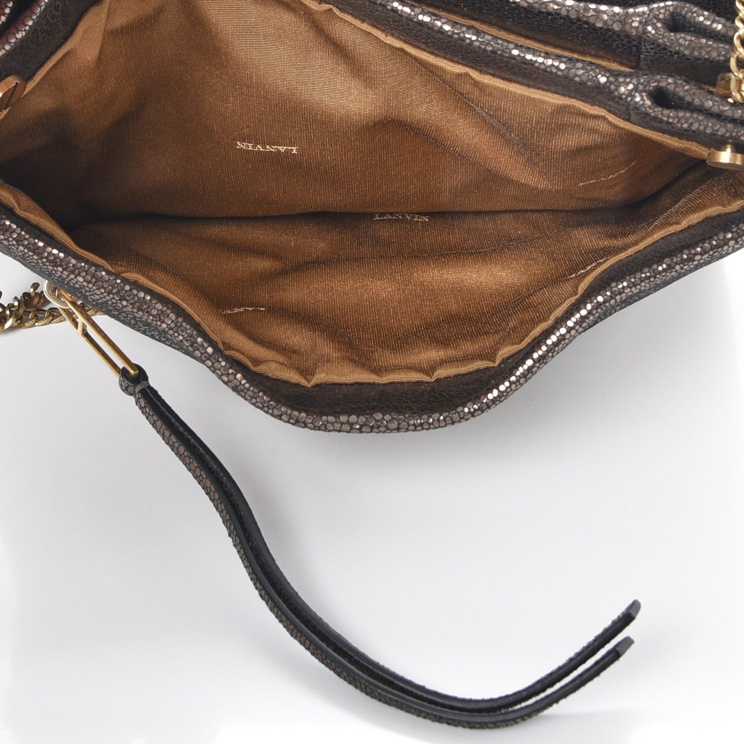 Lanvin Metallic Lambskin Medium Sugar Flap Shoulder Bag Bronze 7 of 8