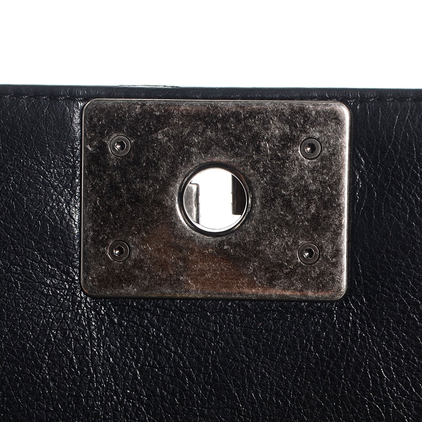 Metallic Calfskin Quilted Medium Boy Flap Black