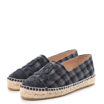 Chanel Flannel Espadrilles 35 Grey Black 3 of 11