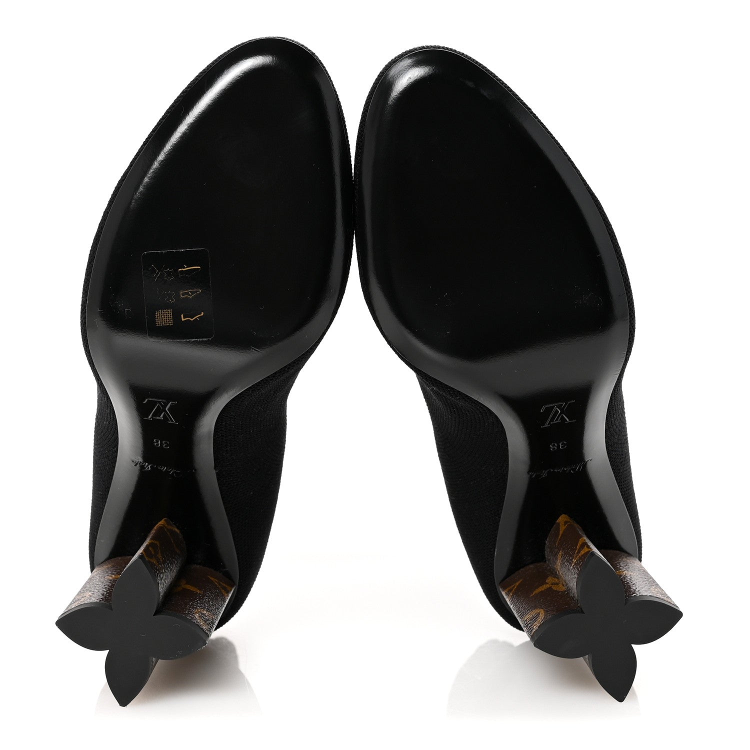 Louis Vuitton Monogram Stretch Fabric Silhouette Ankle Boots 38 Black 6 of 8