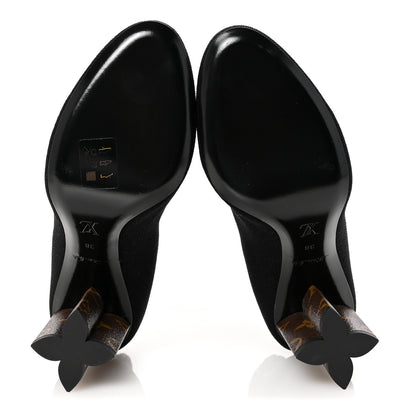 Louis Vuitton Monogram Stretch Fabric Silhouette Ankle Boots 38 Black 6 of 8