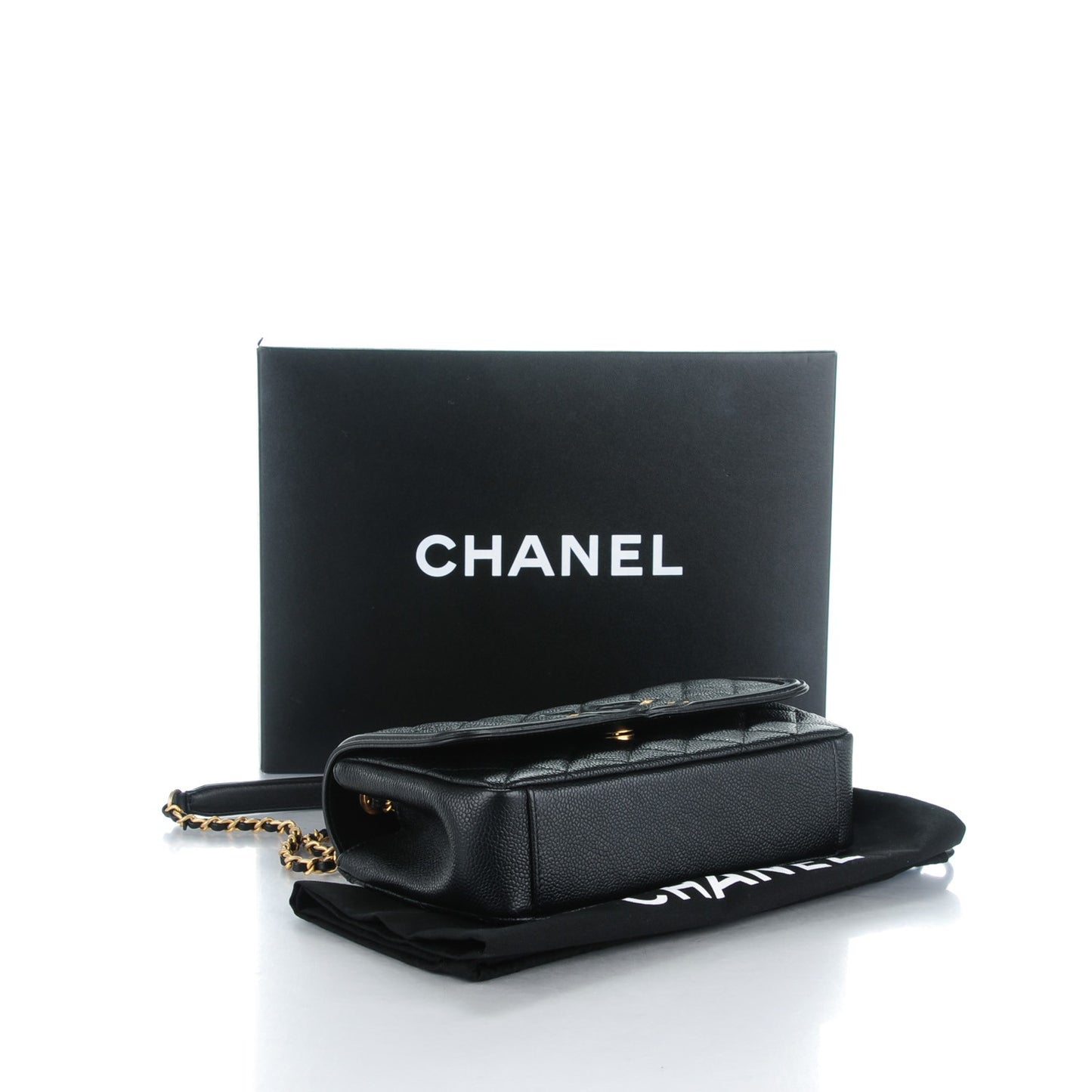 Caviar Quilted Small CC Filigree Flap Black