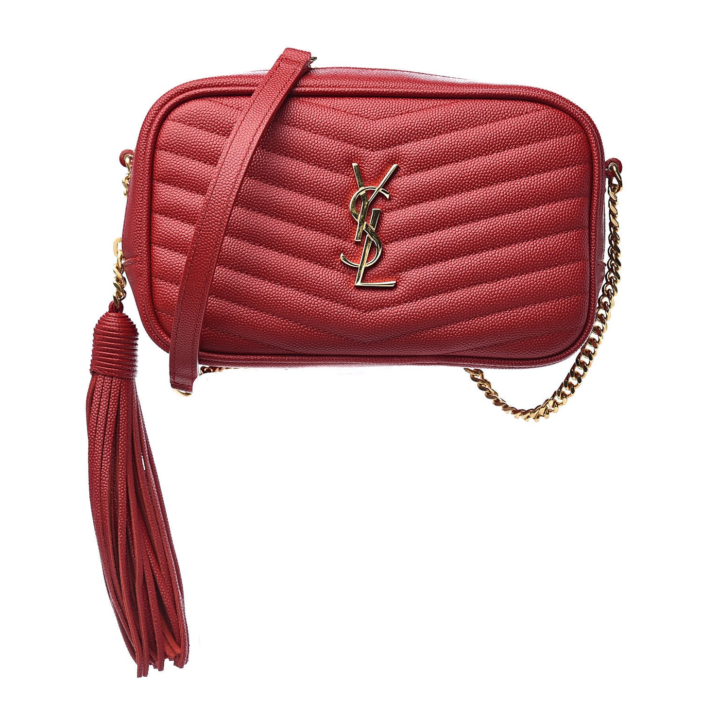 Grain De Poudre Matelasse Monogram Mini Lou Camera Bag Eros Red