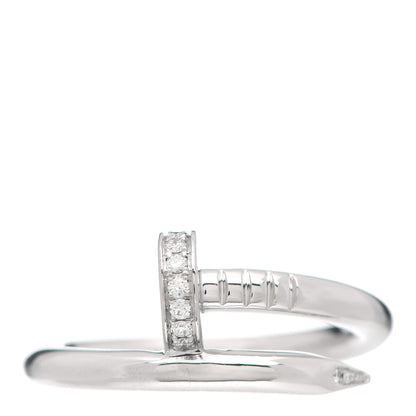 Cartier 18K White Gold Diamond Juste Un Clou Ring 55 7.25 1 of 4
