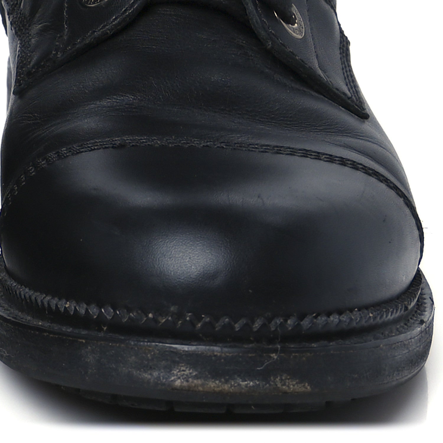 Chanel Calfskin Quilted Lace Up Combat Boots 39 Black 10 of 12