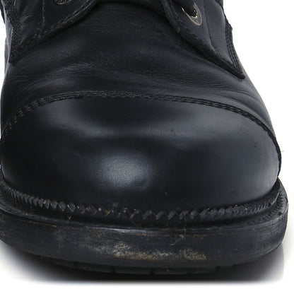 Chanel Calfskin Quilted Lace Up Combat Boots 39 Black 10 of 12