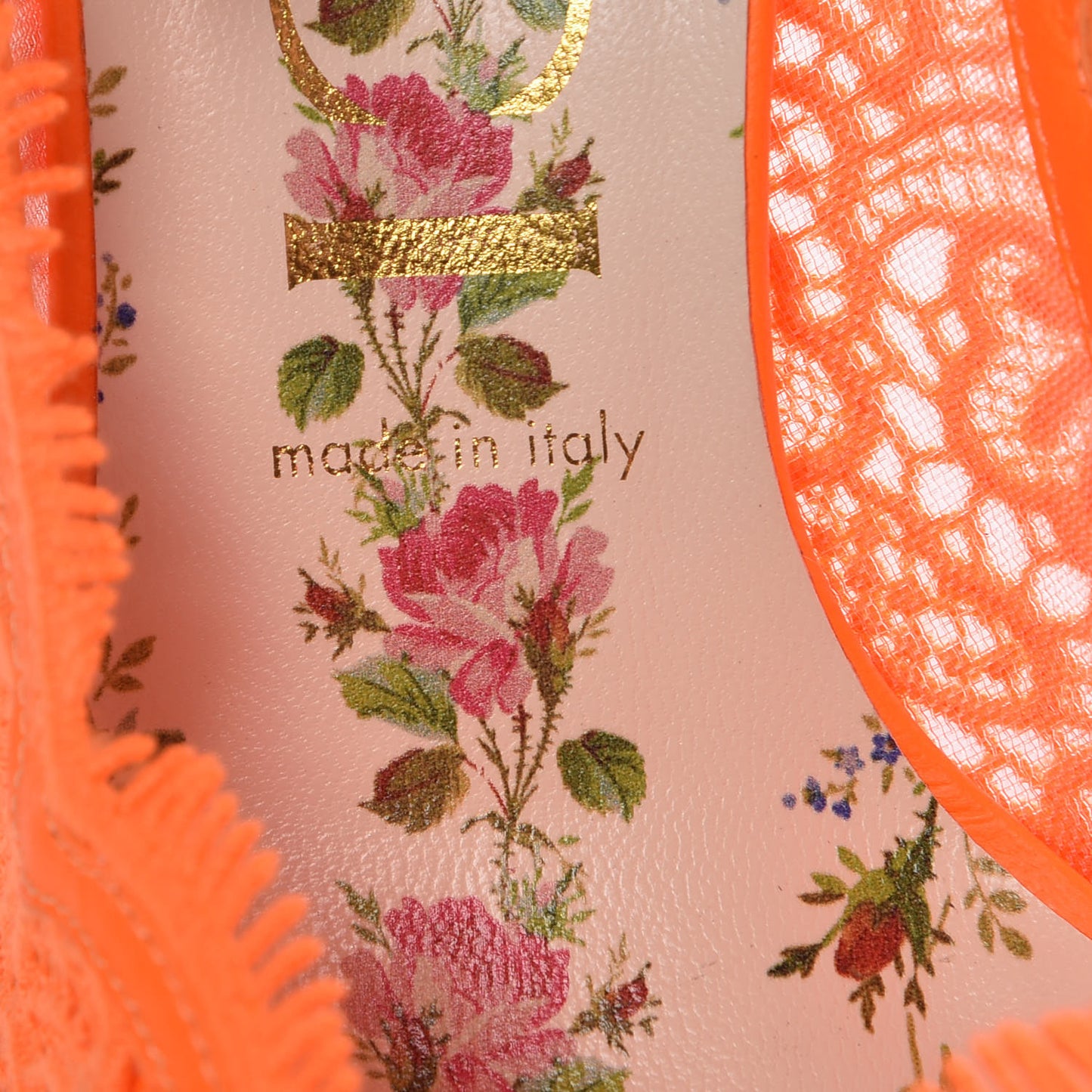 Lace Pizzo Venice Pumps 39 Orange Fluo