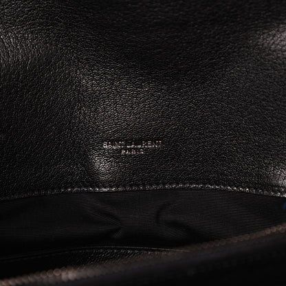 Saint Laurent Sheepskin Matelasse Chevron Monogram Monochrome Large College Satchel Black 7 of 9