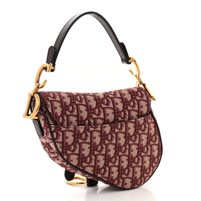 Christian Dior Oblique Mini Saddle Bag Burgundy 3 of 10