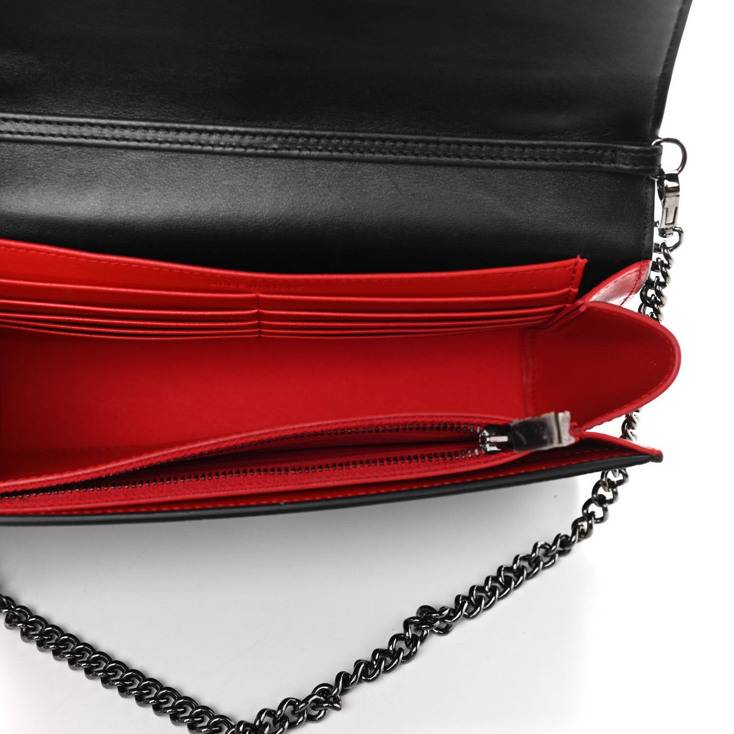 Calfskin Spikes Loubinthesky Paloma Clutch Black