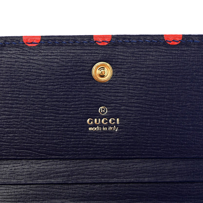 Gucci Shangai Calfskin Polka Dot Horsebit 1955 Card Case Wallet Blue Orange Sailor Blue 6 of 8