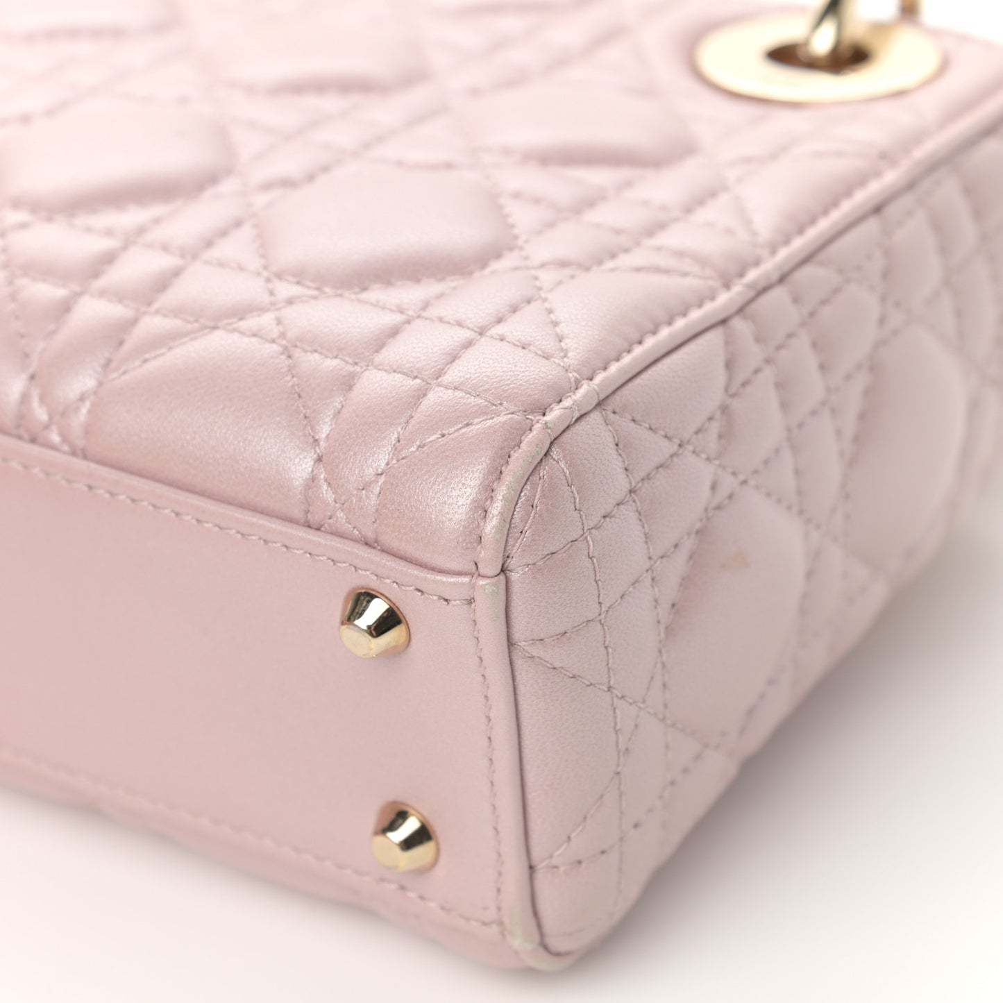 Metallic Lambskin Cannage Mini Lady Dior Lotus