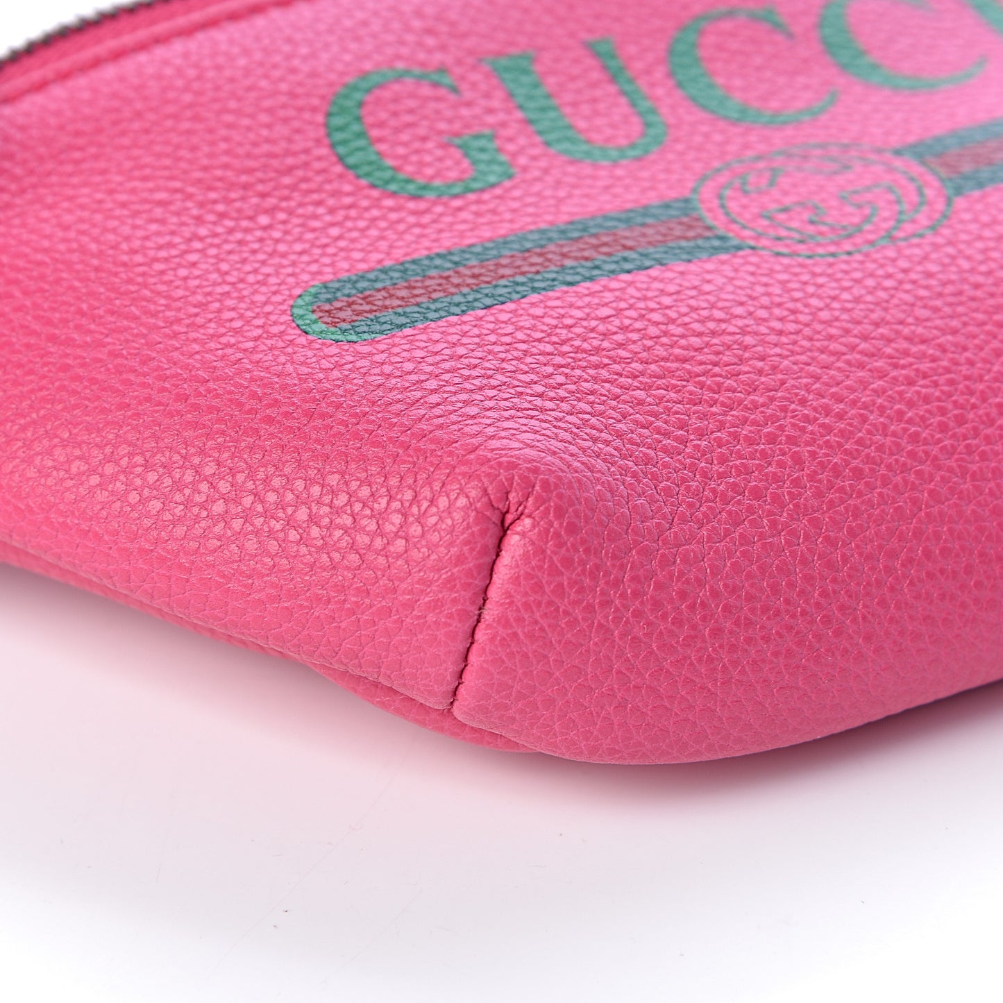 Grained Calfskin Small Logo Belt Bag Box Pink Green
