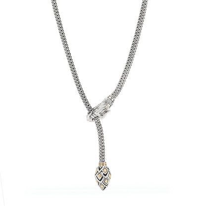 John Hardy Sterling Silver 18K Yellow Gold Legends Naga Dragon Lariat Necklace 1 of 4