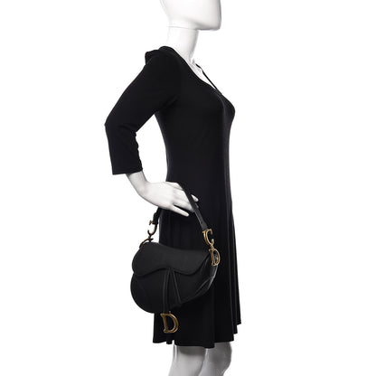 Christian Dior Grained Calfskin Saddle Bag Black 2 of 9