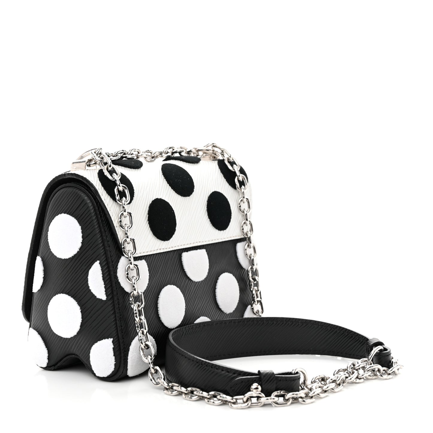 Epi Polka Dots Twist Shoulder Bag PM White Black