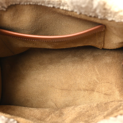 Celine Shearling Calfskin Triomphe Small Cabas Thais Natural Tan 5 of 10