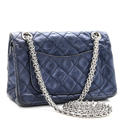 Chanel Metallic Aged Calfskin Quilted 2.55 Reissue 224 Flap Blue 3 of 10