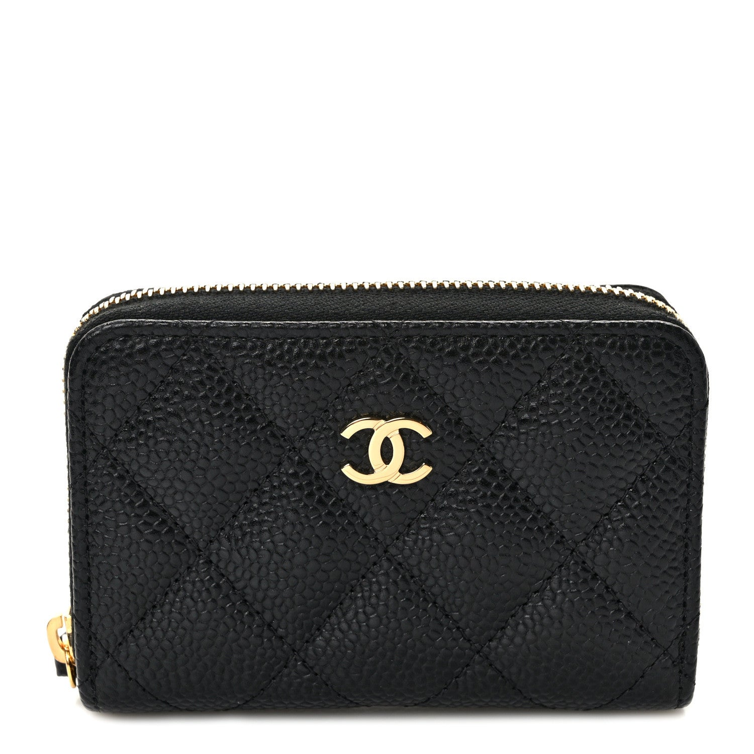 Chanel Caviar Quilted Zip Coin Purse Black 1 of 7