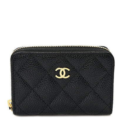 Chanel Caviar Quilted Zip Coin Purse Black 1 of 7