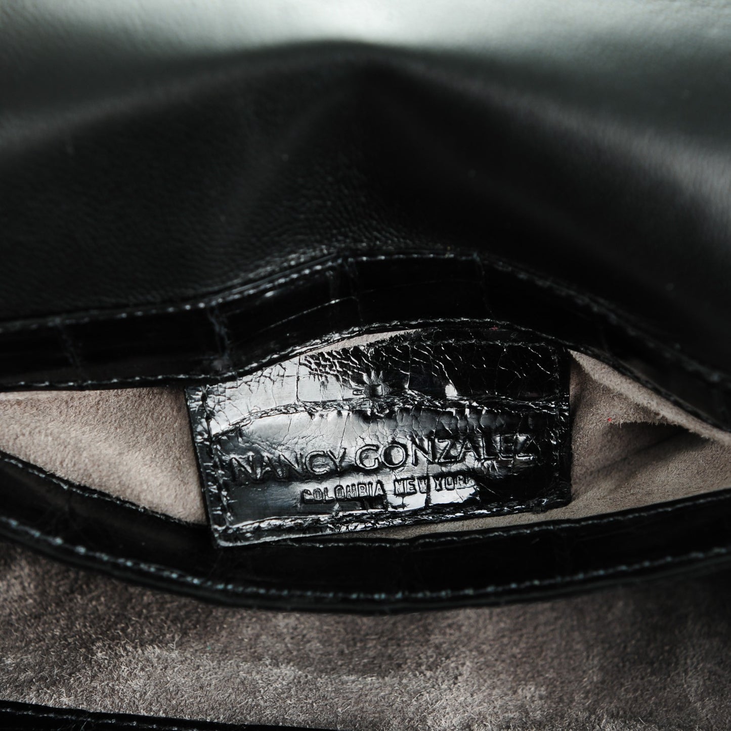 Crocodile Small Chain Crossbody Bag Black