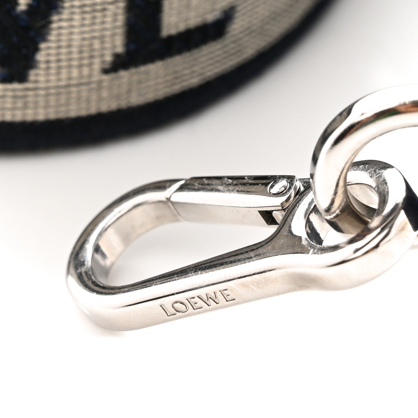 X HOWLS MOVING CASTLE Calfskin Calcifer Jacquard Anagram Strap Blue