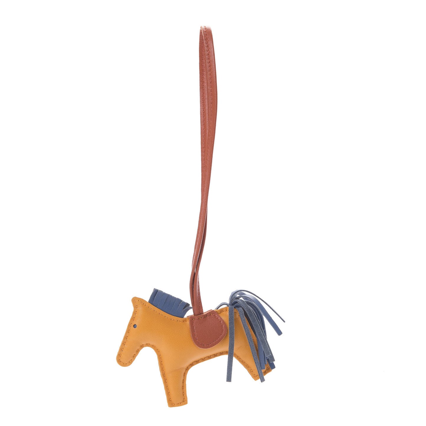 Milo Lambskin Grigri Rodeo Horse Bag Charm PM Jaune D'Or Bleu Agate Cornaline