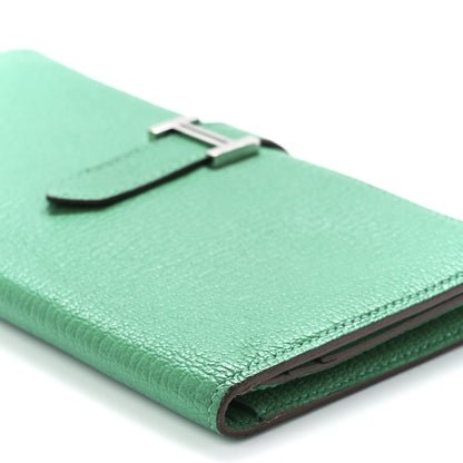 Hermes Chevre Mysore Bearn Gusset Wallet Menthe 14 of 15