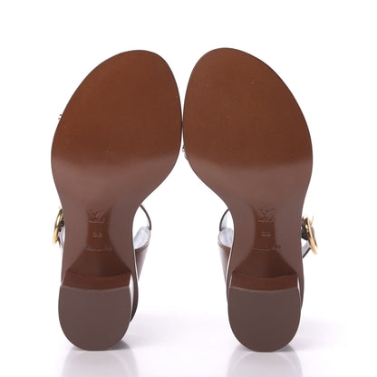 Louis Vuitton Calfskin Monogram Passenger Sandals 38 Cognac 6 of 10