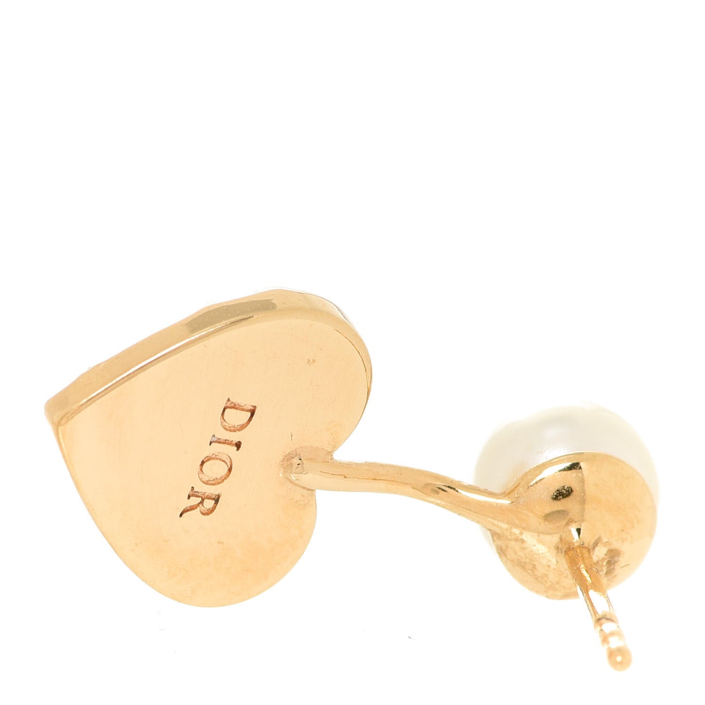Pearl Crystal Heart Tribal Earring Gold