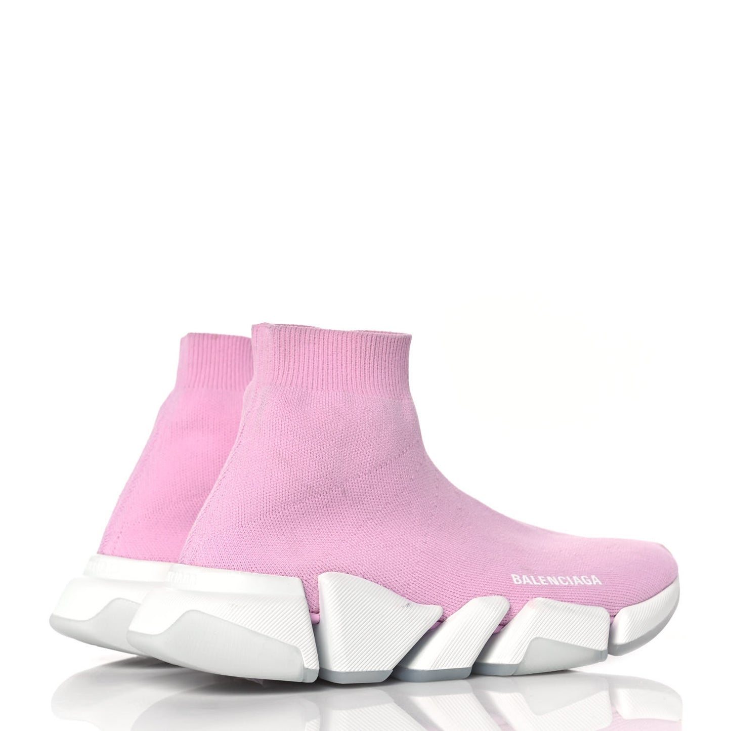 Technical 3D Recycled Knit Bi-Color Womens Speed 2.0 Transparent Sole Sneakers 40 Pink