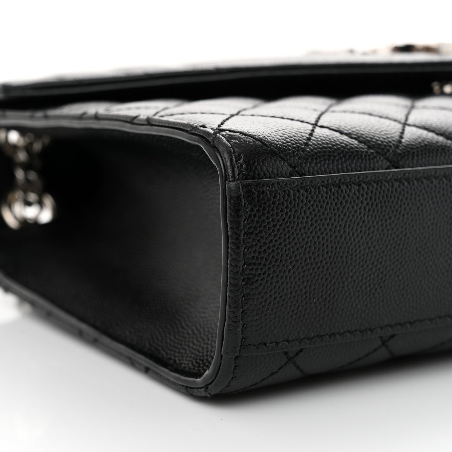 Grain De Poudre Textured Mixed Matelasse Triquilt Medium Monogram Satchel Black