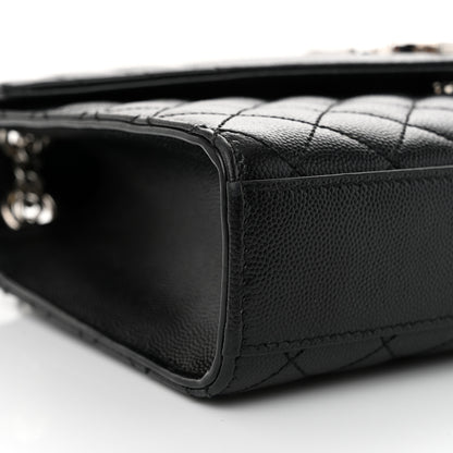 Saint Laurent Grain De Poudre Textured Mixed Matelasse Triquilt Medium Monogram Satchel Black 9 of 12