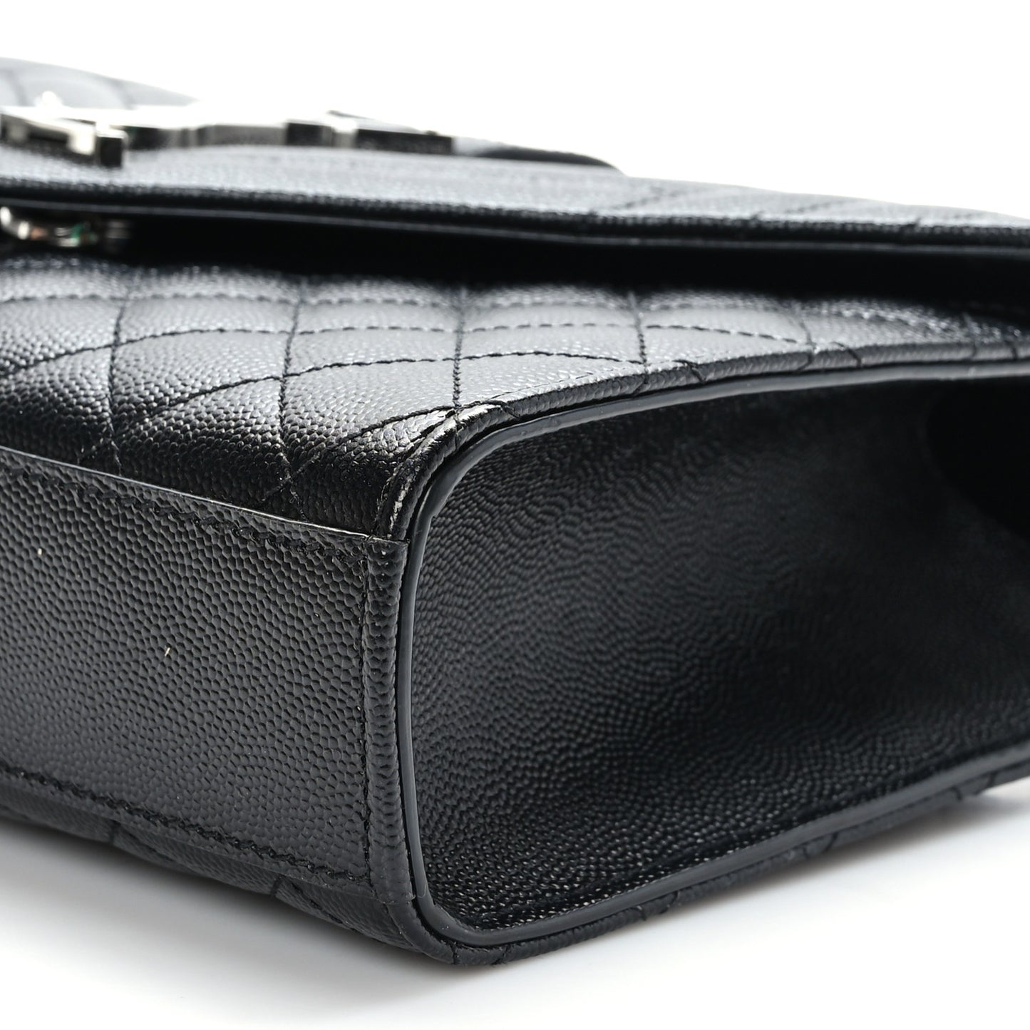 Grain De Poudre Textured Mixed Matelasse Triquilt Medium Monogram Satchel Black