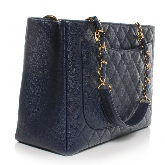 Chanel Caviar Grand Shopping Tote GST Navy 3 of 7