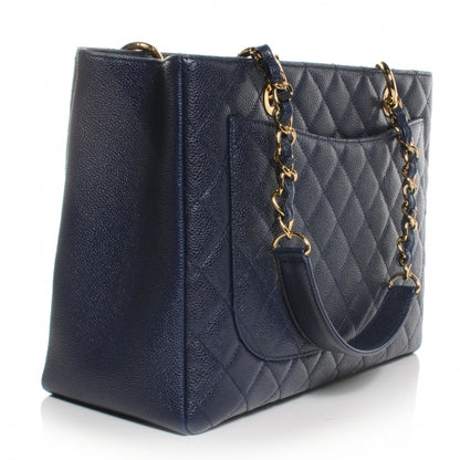 Chanel Caviar Grand Shopping Tote GST Navy 3 of 7