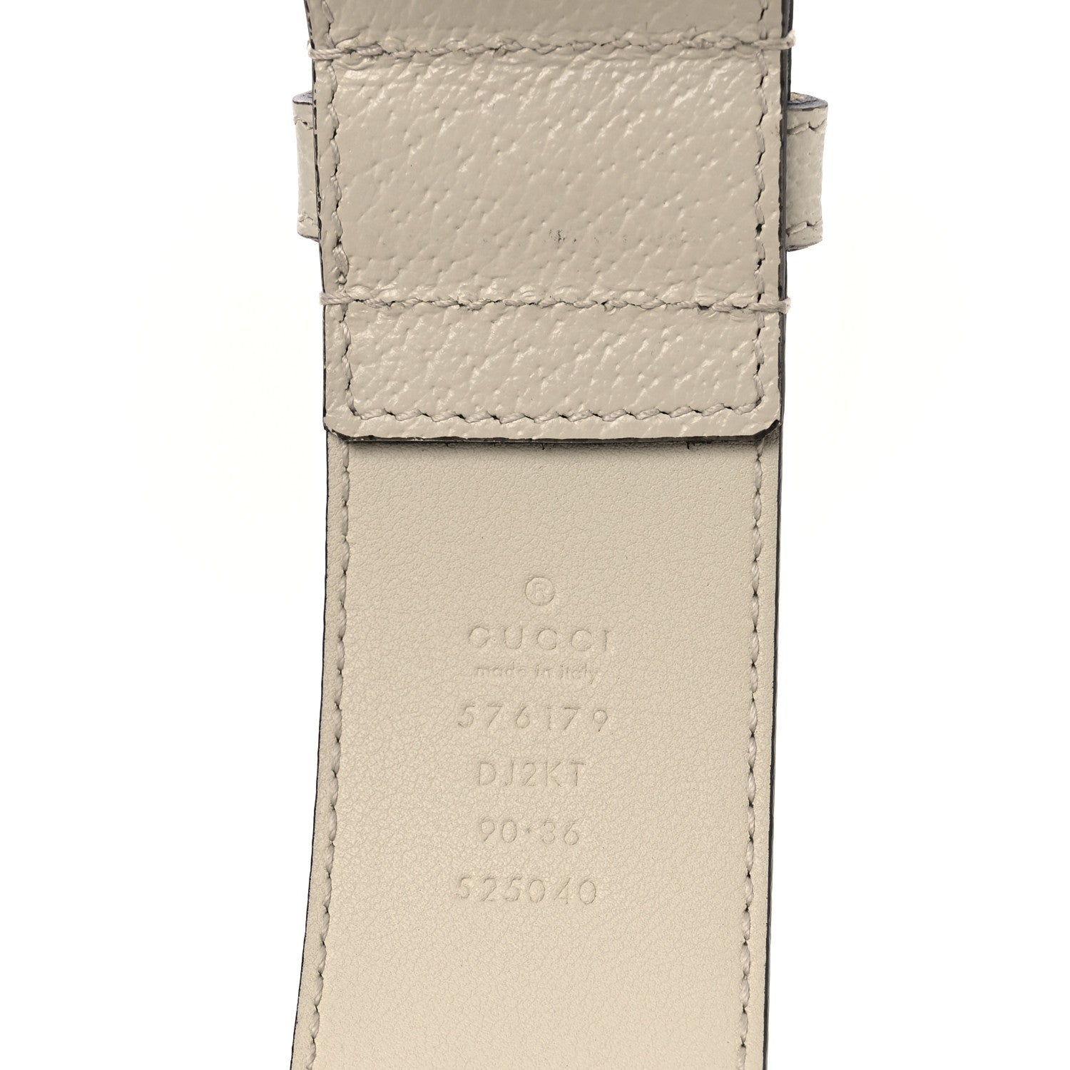 Gucci Textured Dollar Calfskin Bees And Stars Print Womens 40mm Belt 90 36 Mystic White Gold 5 of 5