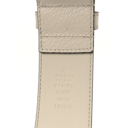 Gucci Textured Dollar Calfskin Bees And Stars Print Womens 40mm Belt 90 36 Mystic White Gold 5 of 5